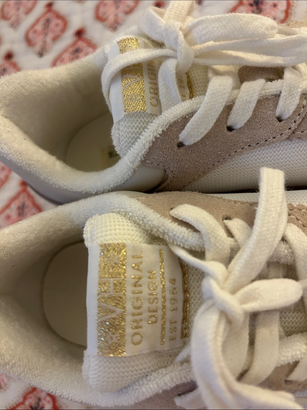 Vintage Havana Neutral Beige & White 'VH' Logo Runner Sneakers - Picture 7 of 8